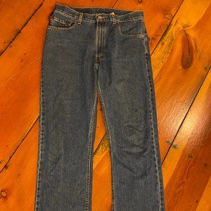 Vintage Levi's 505 Medium Wash Cropped Jeans - 34… - image 1